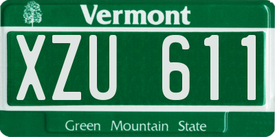 VT license plate XZU611