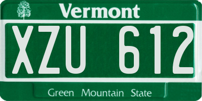 VT license plate XZU612