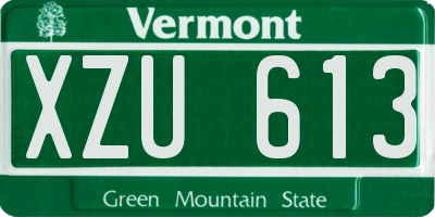 VT license plate XZU613