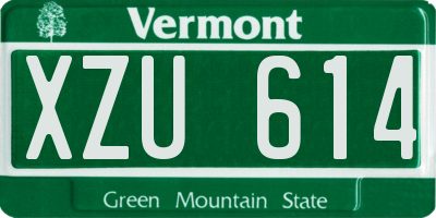VT license plate XZU614