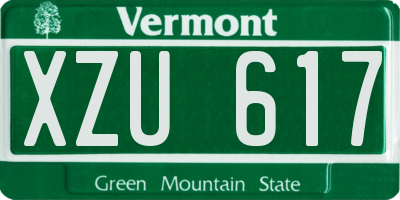 VT license plate XZU617