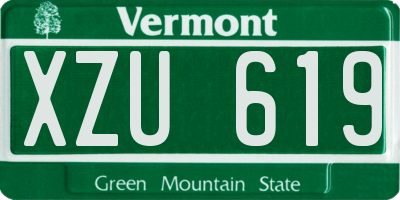 VT license plate XZU619