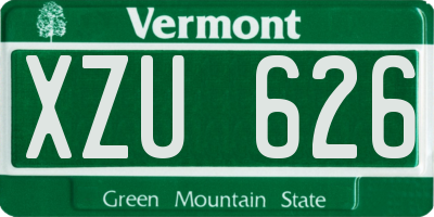 VT license plate XZU626