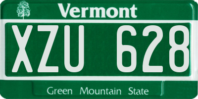 VT license plate XZU628