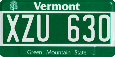 VT license plate XZU630