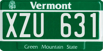 VT license plate XZU631
