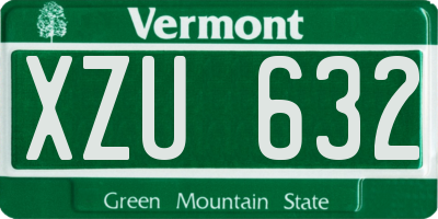 VT license plate XZU632