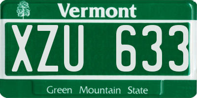 VT license plate XZU633