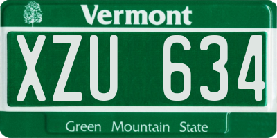 VT license plate XZU634