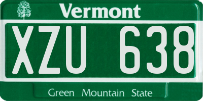 VT license plate XZU638