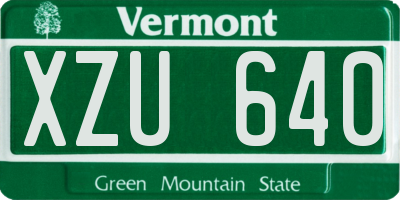 VT license plate XZU640