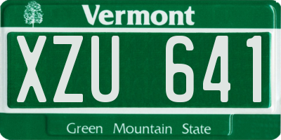 VT license plate XZU641