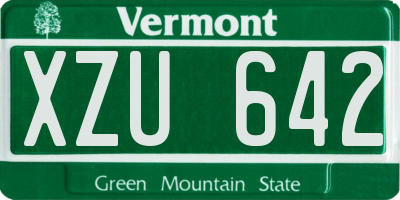 VT license plate XZU642