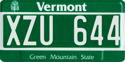 VT license plate XZU644