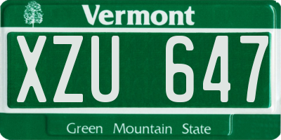 VT license plate XZU647