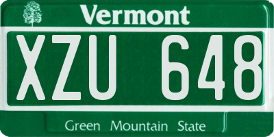 VT license plate XZU648