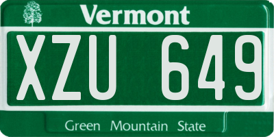 VT license plate XZU649