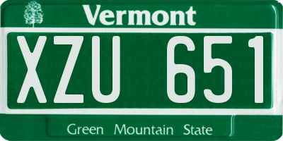 VT license plate XZU651