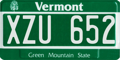 VT license plate XZU652
