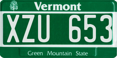 VT license plate XZU653