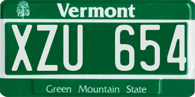 VT license plate XZU654