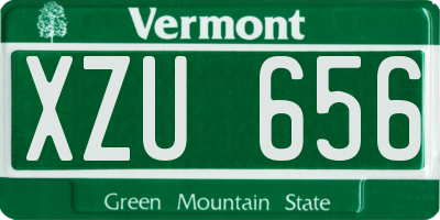 VT license plate XZU656