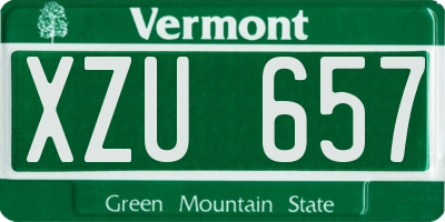 VT license plate XZU657