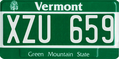 VT license plate XZU659