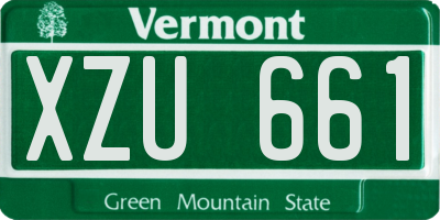 VT license plate XZU661