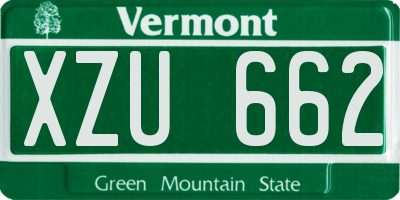 VT license plate XZU662