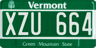 VT license plate XZU664