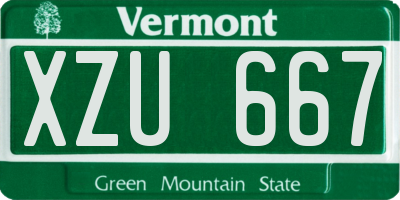 VT license plate XZU667