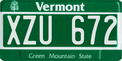 VT license plate XZU672