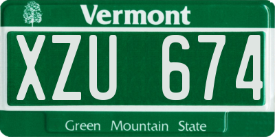 VT license plate XZU674