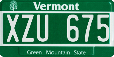 VT license plate XZU675