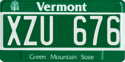 VT license plate XZU676