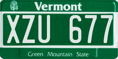 VT license plate XZU677