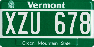 VT license plate XZU678