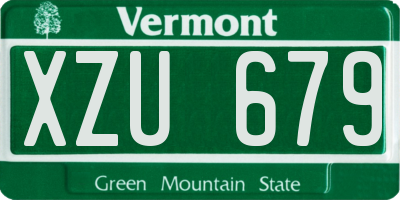 VT license plate XZU679