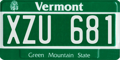 VT license plate XZU681