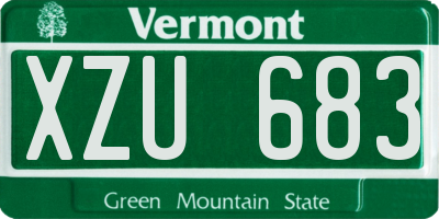 VT license plate XZU683