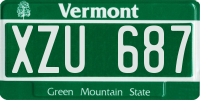 VT license plate XZU687