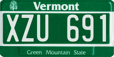 VT license plate XZU691