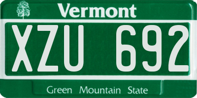 VT license plate XZU692