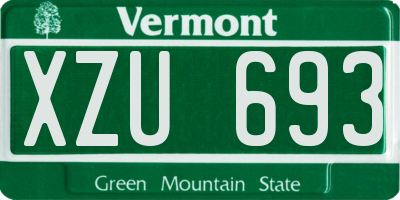 VT license plate XZU693