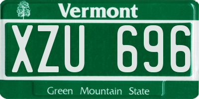 VT license plate XZU696