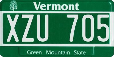 VT license plate XZU705