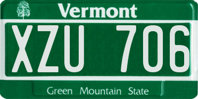 VT license plate XZU706