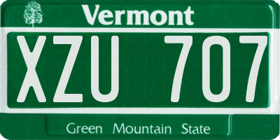 VT license plate XZU707