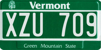 VT license plate XZU709